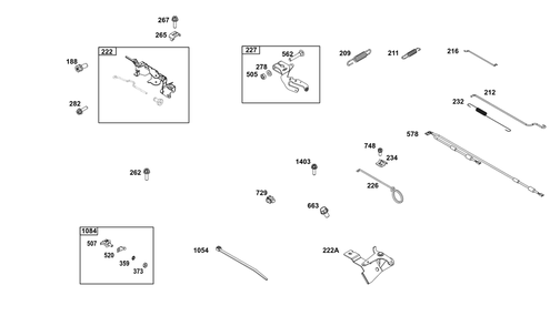 Controls Group Diagram and Parts List for 356447-0697-B5 200000 - 399999 Briggs and Stratton Engine